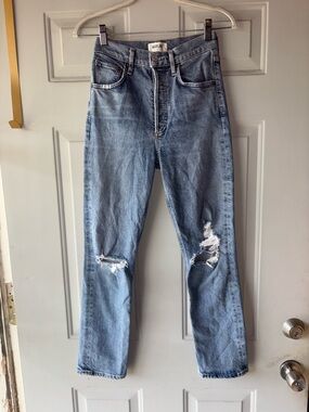 Agolde button fly destroyed jeans size 24